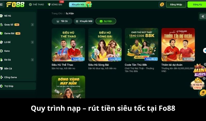 Tìm hiểu quy trình nạp - rút tiền Fo88